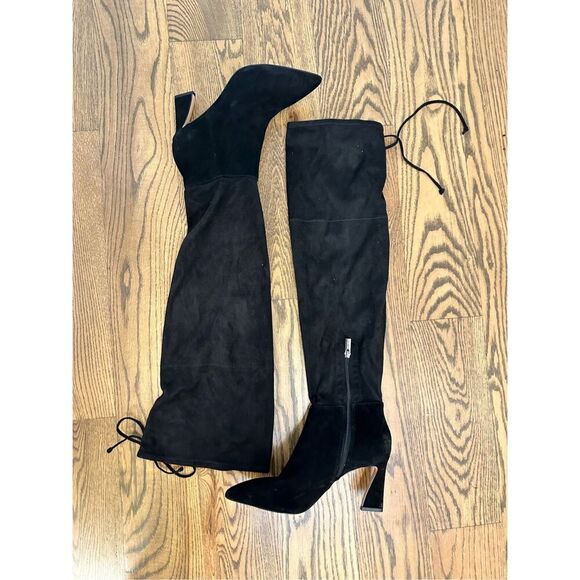 Vince Camuto Black Over The Knee Lace Back Boots Size 8.5 - Picture 2 of 7